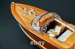 116 Modèle de bateau en bois Riva Aquarama 21'' Modèle de bateau en bois fait main pour la décoration
