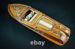 116 Modèle de bateau en bois Riva Aquarama 21'' Modèle de bateau en bois fait main pour la décoration