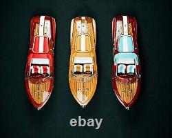 116 Modèle de bateau en bois Riva Aquarama 21'' Modèle de bateau en bois fait main pour la décoration