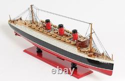 12 Modèle de Bateau Grand de la RMS Queen Mary en Bois Massif Peint à la Main Noir et Rouge