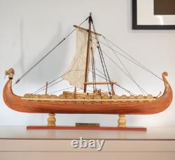 13 Bois Brun Sculpture de Table en Bois Massif Peinte à la Main Modèle de Bateau