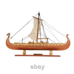 13 Bois Brun Sculpture de Table en Bois Massif Peinte à la Main Modèle de Bateau