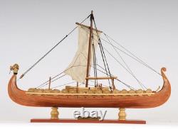 13 Bois Brun Sculpture de Table en Bois Massif Peinte à la Main Modèle de Bateau