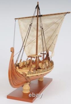 13 Bois Brun Sculpture de Table en Bois Massif Peinte à la Main Modèle de Bateau