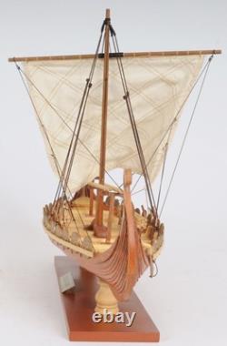 13 Bois Brun Sculpture de Table en Bois Massif Peinte à la Main Modèle de Bateau