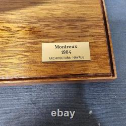 14 5/8 Montreux 1904 Modèle de bateau à vapeur Architectura Navalis en bois et verre display