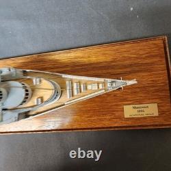 14 5/8 Montreux 1904 Modèle de bateau à vapeur Architectura Navalis en bois et verre display