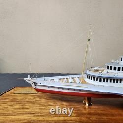14 5/8 Montreux 1904 Modèle de bateau à vapeur Architectura Navalis en bois et verre display