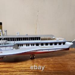 14 5/8 Montreux 1904 Modèle de bateau à vapeur Architectura Navalis en bois et verre display