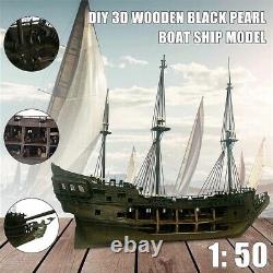 150 Bricolage Craft Wood Boat Model Kit Pour Black Pearl Voile Pirates Bateau Assemblage