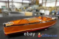 1930 24 pieds CHRIS CRAFT 36 RUNABOUT maquette en bois entièrement construite de bateau rapide à l’échelle