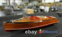 1930 24 pieds CHRIS CRAFT 36 RUNABOUT maquette en bois entièrement construite de bateau rapide à l’échelle