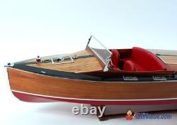 1930 24 pieds CHRIS CRAFT 36 RUNABOUT maquette en bois entièrement construite de bateau rapide à l’échelle