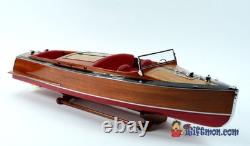 1930 24 pieds CHRIS CRAFT 36 RUNABOUT maquette en bois entièrement construite de bateau rapide à l’échelle