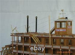 1/100 maquette de bateau en bois USS MISSISSIPPI 1870 21 à vapeur 540 mm, objet de collection