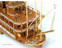 1/100 maquette de bateau en bois USS MISSISSIPPI 1870 21 à vapeur 540 mm, objet de collection