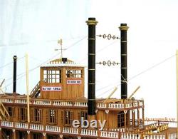 1/100 maquette de bateau en bois USS MISSISSIPPI 1870 21 à vapeur 540 mm, objet de collection