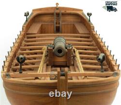 1/24 36ft -pear Version-armed Longboat Avec Voile 590 MM En Bois Modèle Bateau Kit