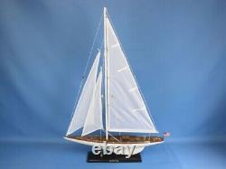 24 Maquette de voilier en bois blanc Intrepid Voilier de course Bateau Décoration nautique pour la maison