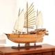 25 Bois Brun Solide Sculpture De Modèle De Bateau Peinte à La Main Pour Table