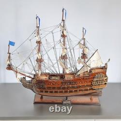 27 Bois Brun Solide Bois Peint à la Main Modèle de Bateau Moyen Solei Royal