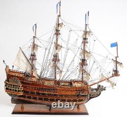 27 Bois Brun Solide Bois Peint à la Main Modèle de Bateau Moyen Solei Royal