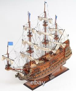 27 Bois Brun Solide Bois Peint à la Main Modèle de Bateau Moyen Solei Royal