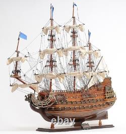 27 Bois Brun Solide Bois Peint à la Main Modèle de Bateau Moyen Solei Royal