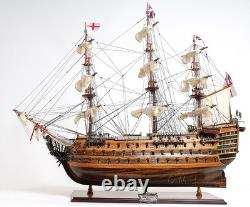 27 Bois Brun Solide Sculpture de Bateau Modèle Peinte à la Main en Bois pour Table