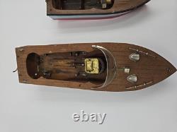 2 Petits Modèles de Bateaux en Bois (NON FONCTIONNELS) Pour Pièces de Kits de Bateaux de Loisirs avec Moteurs