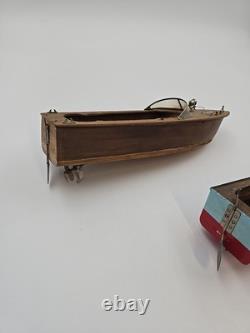 2 Petits Modèles de Bateaux en Bois (NON FONCTIONNELS) Pour Pièces de Kits de Bateaux de Loisirs avec Moteurs