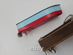 2 Petits Modèles de Bateaux en Bois (NON FONCTIONNELS) Pour Pièces de Kits de Bateaux de Loisirs avec Moteurs