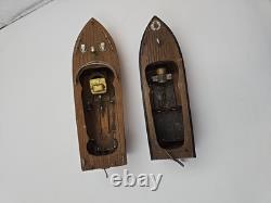 2 Petits Modèles de Bateaux en Bois (NON FONCTIONNELS) Pour Pièces de Kits de Bateaux de Loisirs avec Moteurs
