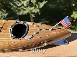32 Modèles Authentiques Bateau en Bois Chris Craft Typhoon Cruiser Triple Cockpit Vtg
