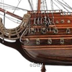 33 Bateau Modèle Solei Royal en Bois Massif Brun Peint à la Main