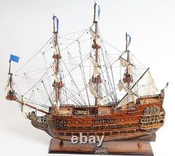 33 Bateau Modèle Solei Royal en Bois Massif Brun Peint à la Main