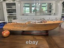 35 Modèle réduit en bois à l'échelle du bateau de vitesse exclusif Riva Aquarama italien en bois exotique, neuf