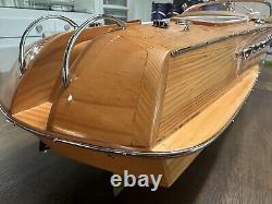 35 Modèle réduit en bois à l'échelle du bateau de vitesse exclusif Riva Aquarama italien en bois exotique, neuf