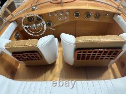 35 Modèle réduit en bois à l'échelle du bateau de vitesse exclusif Riva Aquarama italien en bois exotique, neuf