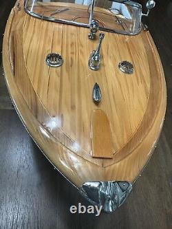 35 Modèle réduit en bois à l'échelle du bateau de vitesse exclusif Riva Aquarama italien en bois exotique, neuf