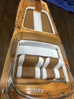 35 Modèle réduit en bois à l'échelle du bateau de vitesse exclusif Riva Aquarama italien en bois exotique, neuf