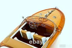 35 Modèle réduit en bois à l'échelle du bateau de vitesse exclusif Riva Aquarama italien en bois exotique, neuf