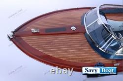 35 RIVA GUCCI AQUARIVA BLUE BATEAU RAPIDE modèle en bois entièrement assemblé avec support