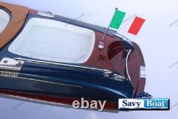 35 RIVA GUCCI AQUARIVA BLUE BATEAU RAPIDE modèle en bois entièrement assemblé avec support