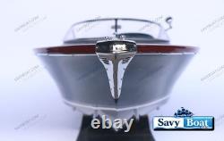 35 RIVA GUCCI AQUARIVA BLUE BATEAU RAPIDE modèle en bois entièrement assemblé avec support