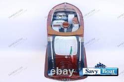 35 RIVA GUCCI AQUARIVA BLUE BATEAU RAPIDE modèle en bois entièrement assemblé avec support