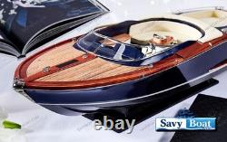 35 RIVA GUCCI AQUARIVA BLUE BATEAU RAPIDE modèle en bois entièrement assemblé avec support 35 RIVA GUCCI AQUARIVA BLUE BATEAU RAPIDE modèle en bois entièrement assemblé avec support