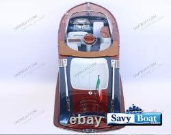 35 RIVA GUCCI AQUARIVA BLUE BATEAU RAPIDE modèle en bois entièrement assemblé avec support