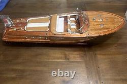 35 Riva Aquarama Modèle réduit en bois de bateau de vitesse exclusif italien Runabout, neuf