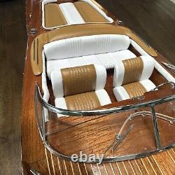 35 Riva Aquarama Modèle réduit en bois de bateau de vitesse exclusif italien Runabout, neuf